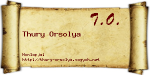 Thury Orsolya névjegykártya